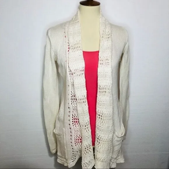 ANGEL OF THE NORTH ANTHROPOLOGIE CROCHET CARDIGAN - Picture 2 of 9